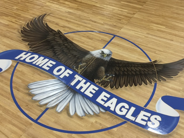 EHS eagle soars off the floor