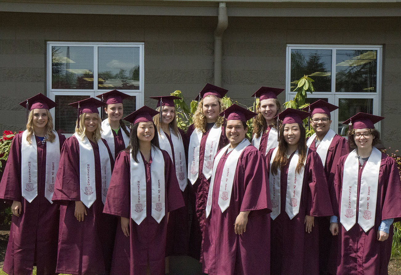 (Travis Rains | The Vidette) Montesano High School Class of 2017 top students from left to right: Shayla Floch, Hannah Manley, Annalise Cristelli, Linghong Zhang-Schoch, Jaden Schoch, Jordan Spradlin, Benjamin Lopez-Castro, Jared Arndt, Joa Yun, Darius James and Mary Gabrielle Diamond.