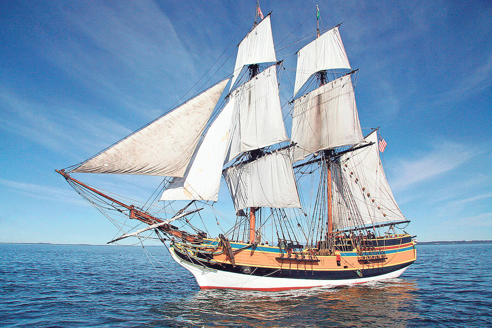 The tall ship Lady Washington ran aground in Sequim Bay on July 24 after departing from John Wayne Marina.
