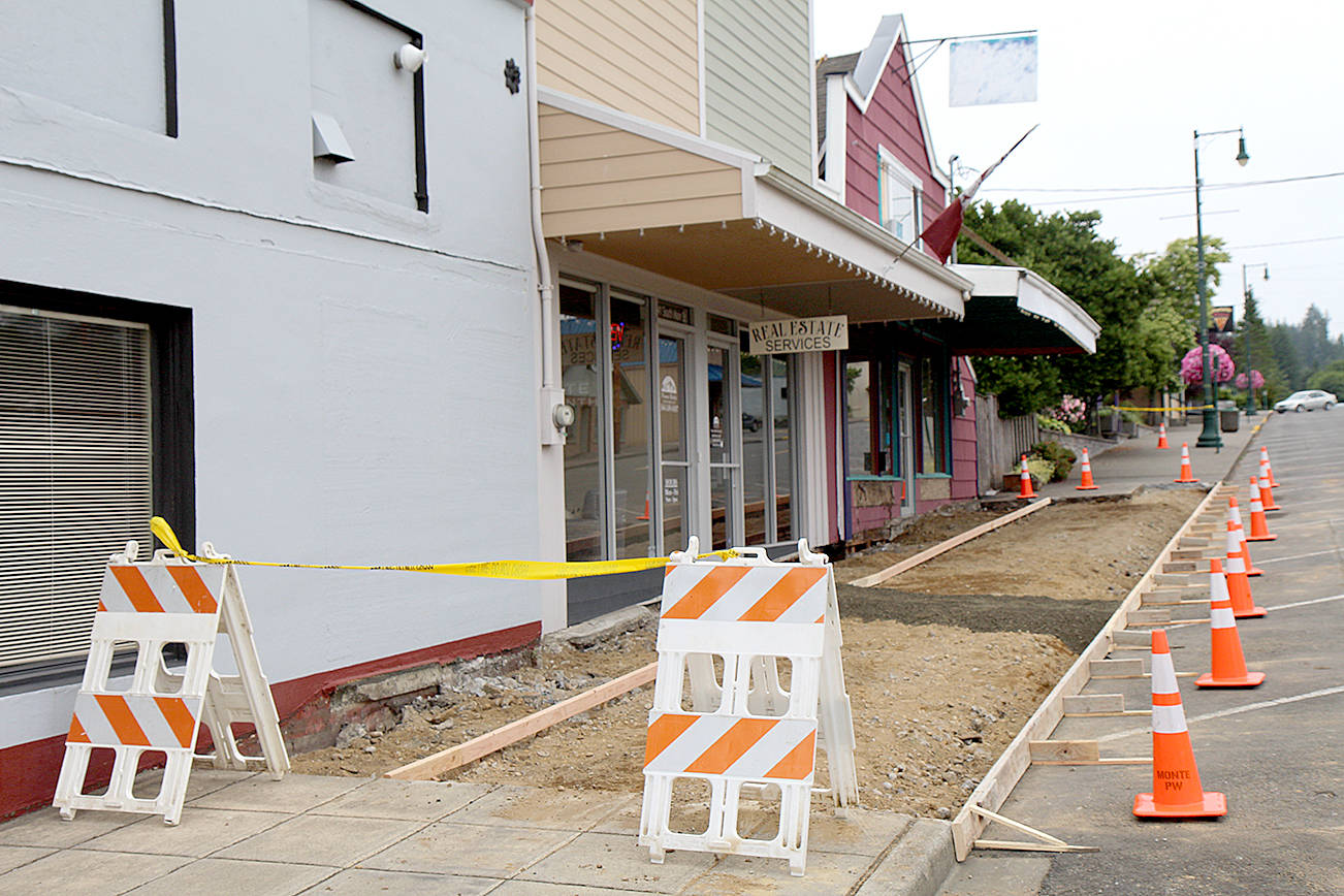(Travis Rains | The Vidette) Sidewalks on Main Street north of Marcy Avenue are undergoing significant repairs. Other repairs are scheduled throughout town.