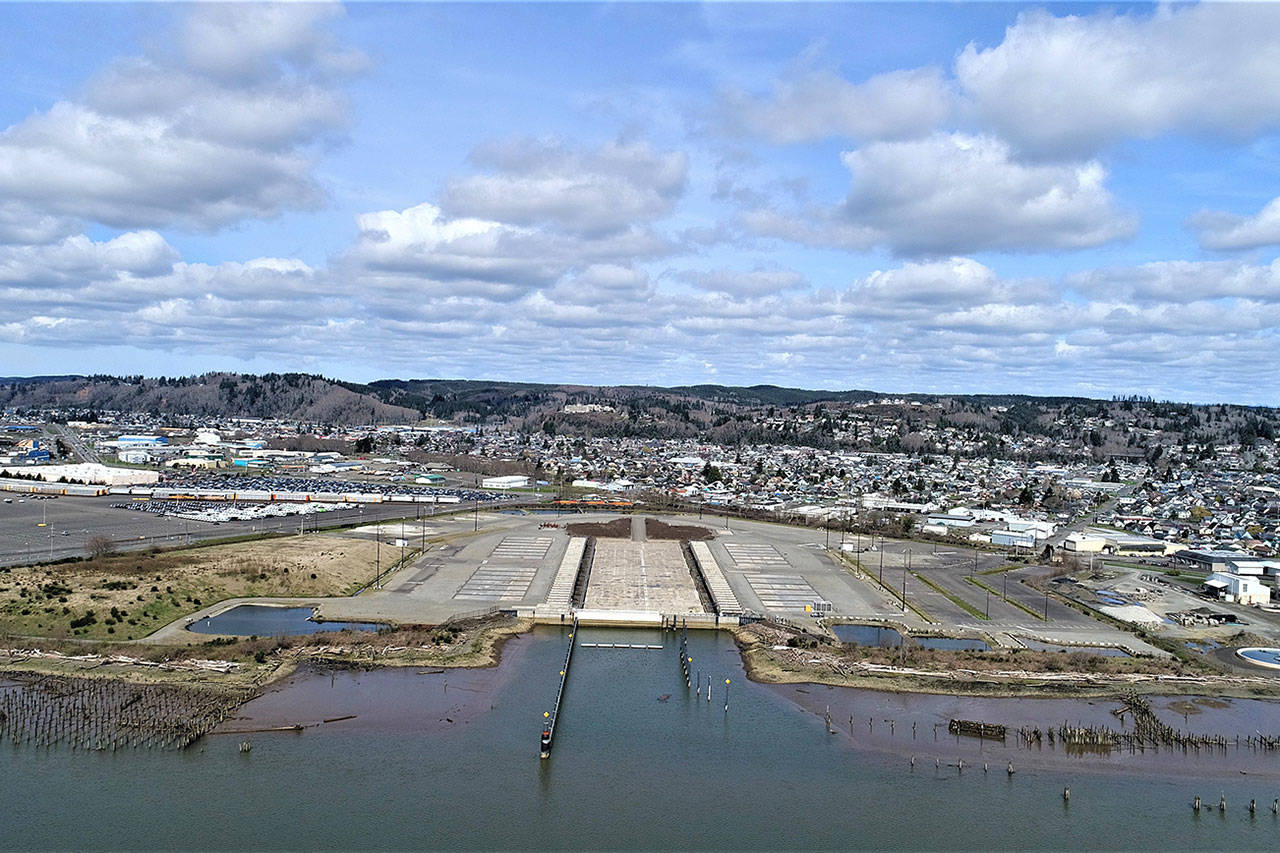 The Washington State Department of Transportation has put their Aberdeen property on West Heron Street on the auction block. The property was used from 2011 to 2015 to build the huge pontoons used on the new 520 floating bridge. (WSDOT Photo)