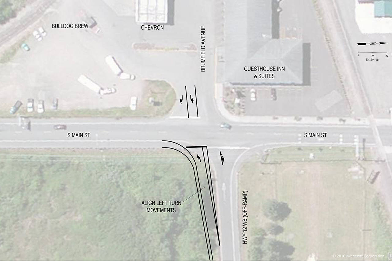 SCJ Alliance image                                Alternative 2 would feature a realigning of the Highway 12 westbound offramp.