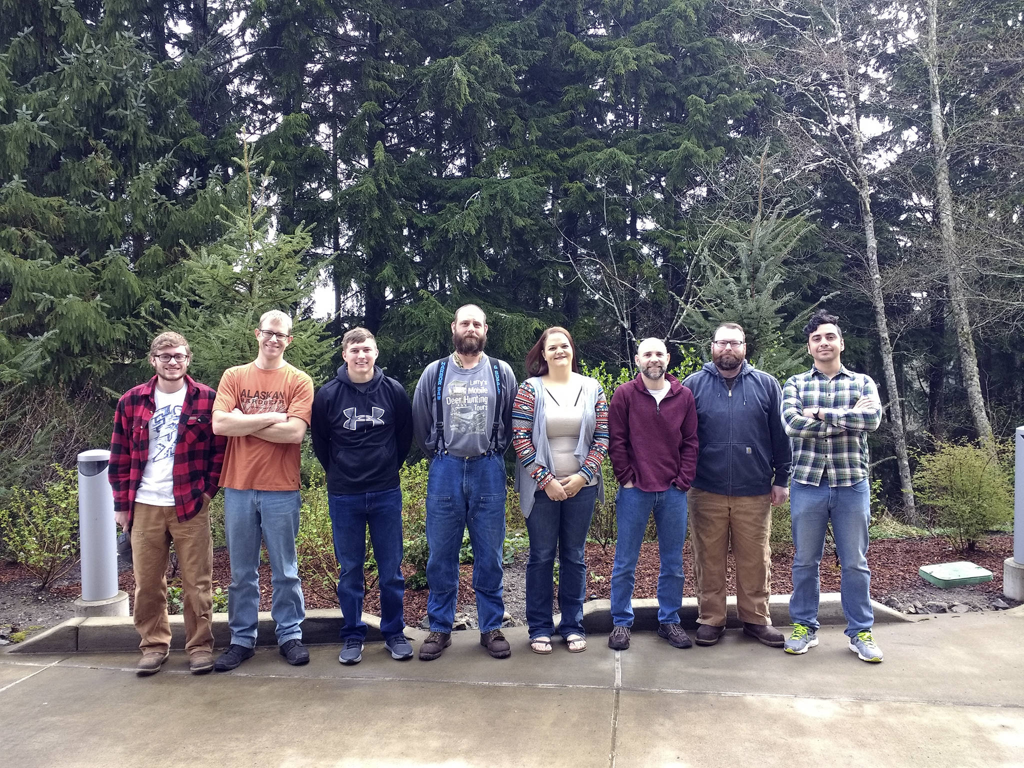 Courtesy photo                                From left, BAS-FRM students Theodore Elson, Chase Flemetis, James Garman, Riley Mowry, Jennilyn Franklin, Ryan Rohr and Michael Snyder, with Professor Alex Bastos.