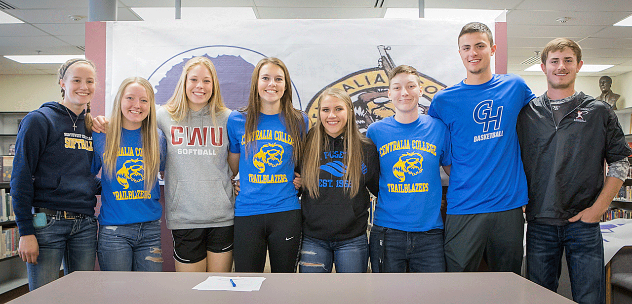 Several Montesano Bulldogs sign National Letters of Intent to compete at collegiate level
