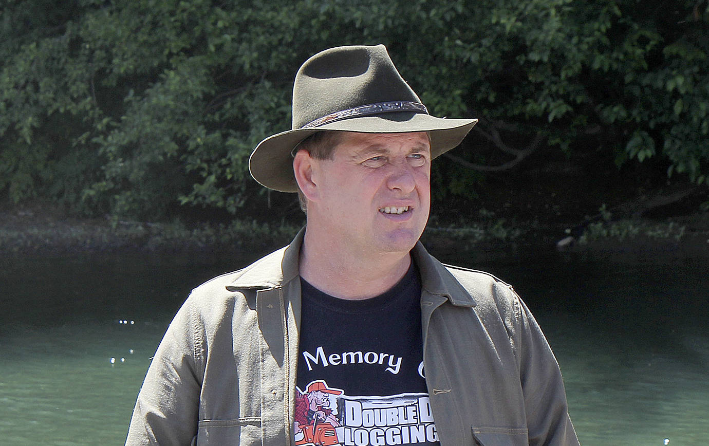 DAN HAMMOCK | TWIN HARBORS NEWSPAPER GROUP                                Rep. Brian Blake (D-Aberdeen) after Friday’s ribbon cutting at a newly-opened public boat launch on the Wynoochee River Friday. Blake was among the most active proponents of opening the spot, just downriver of the 7400 Bridge about 22 miles north of Montesano, back up to the public.