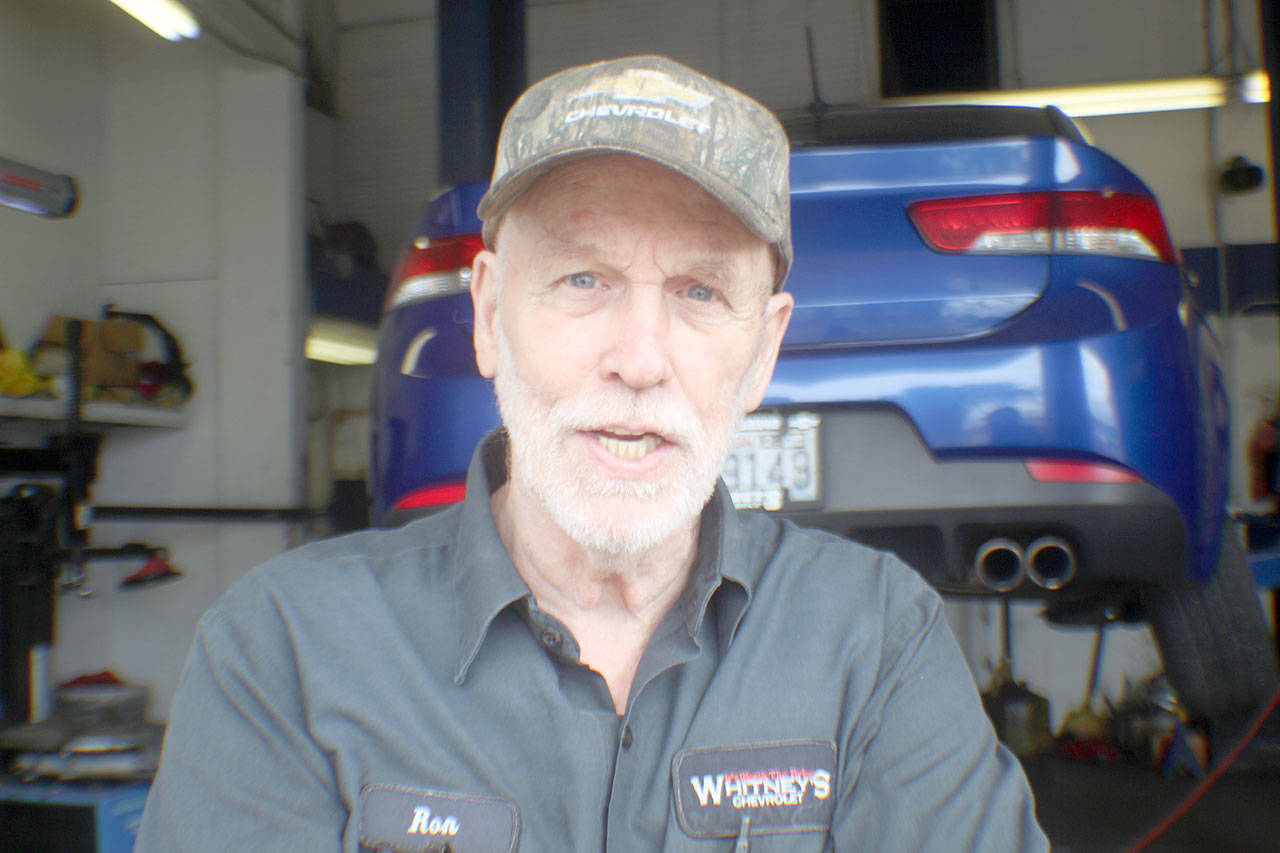 Ron Belcher will retire at the end of the month after 23 years running the tire shop at Whitney’s Chevrolet in Montesano. (Aug. 10, 2018)