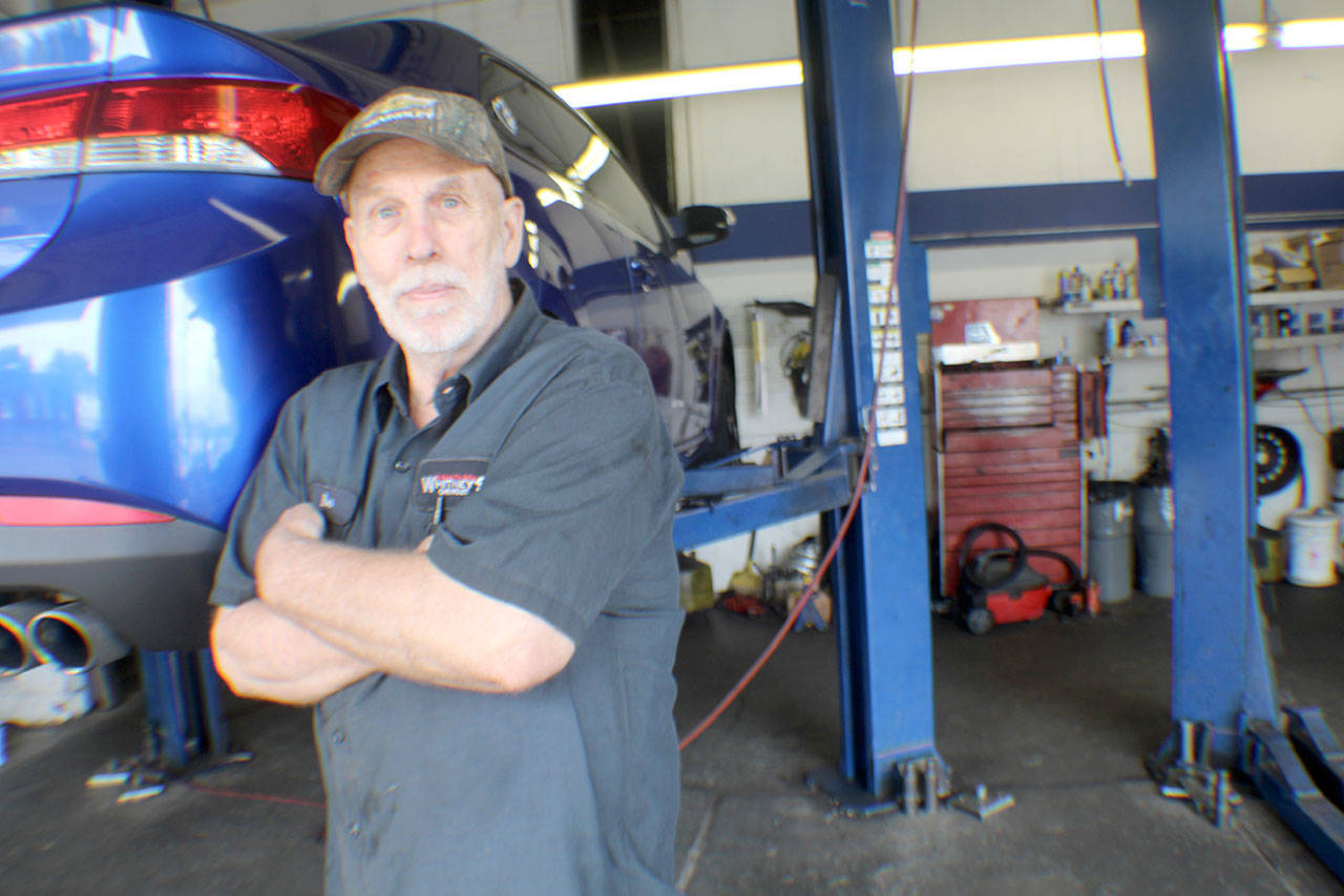 Ron Belcher will retire at the end of the month after 23 years running the tire shop at Whitney’s Chevrolet in Montesano. (Aug. 10, 2018)