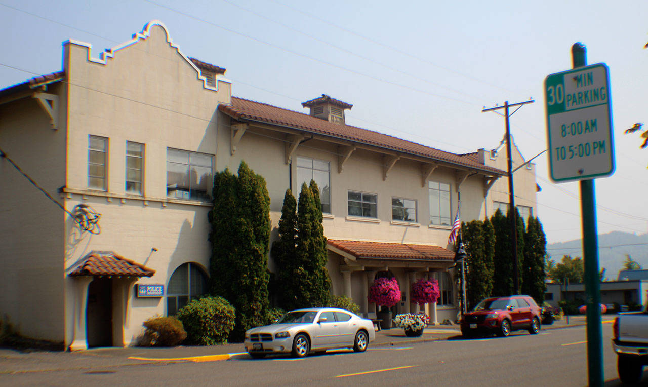 Parking across the street from Montesano City Hall is limited to 30 minutes. (Photo taken Aug. 15, 2018, by Michael Lang, The Vidette)