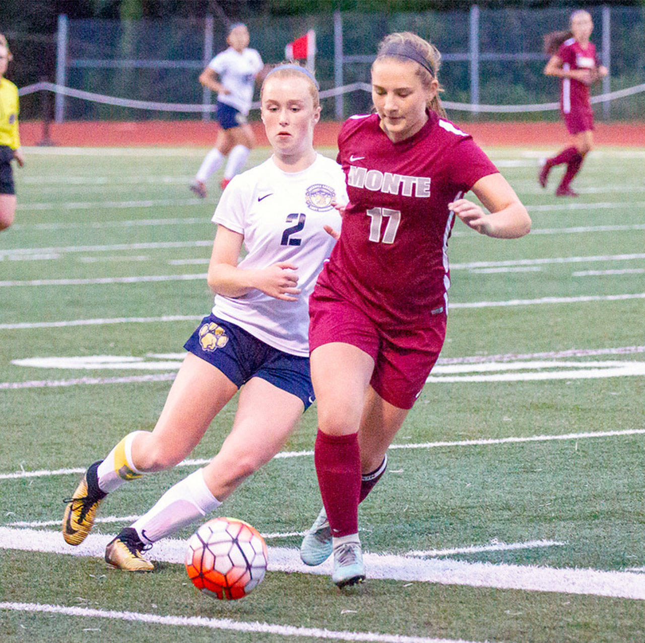 Photo by Shawn Donnelly                                Montesano’s Katie Granstrom (17), seen here against Aberdeen on Sept. 6, 2018, was named to the 1A All-State First Team as a defender.