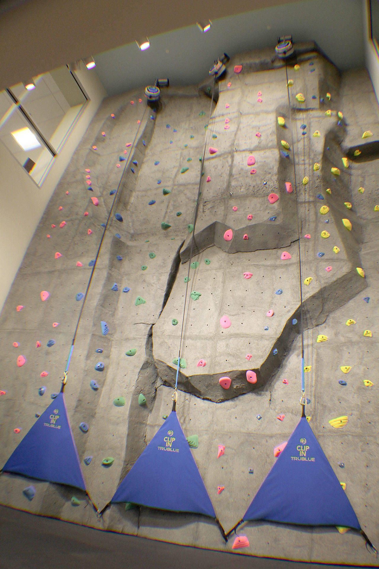 Therapy at Summit Pacific’s Wellness Center could include use of a climbing wall. Photo taken during a celebration of the building’s completion on Jan. 25, 2019, in Elma, Washington. Michael Lang | Grays Harbor News Group