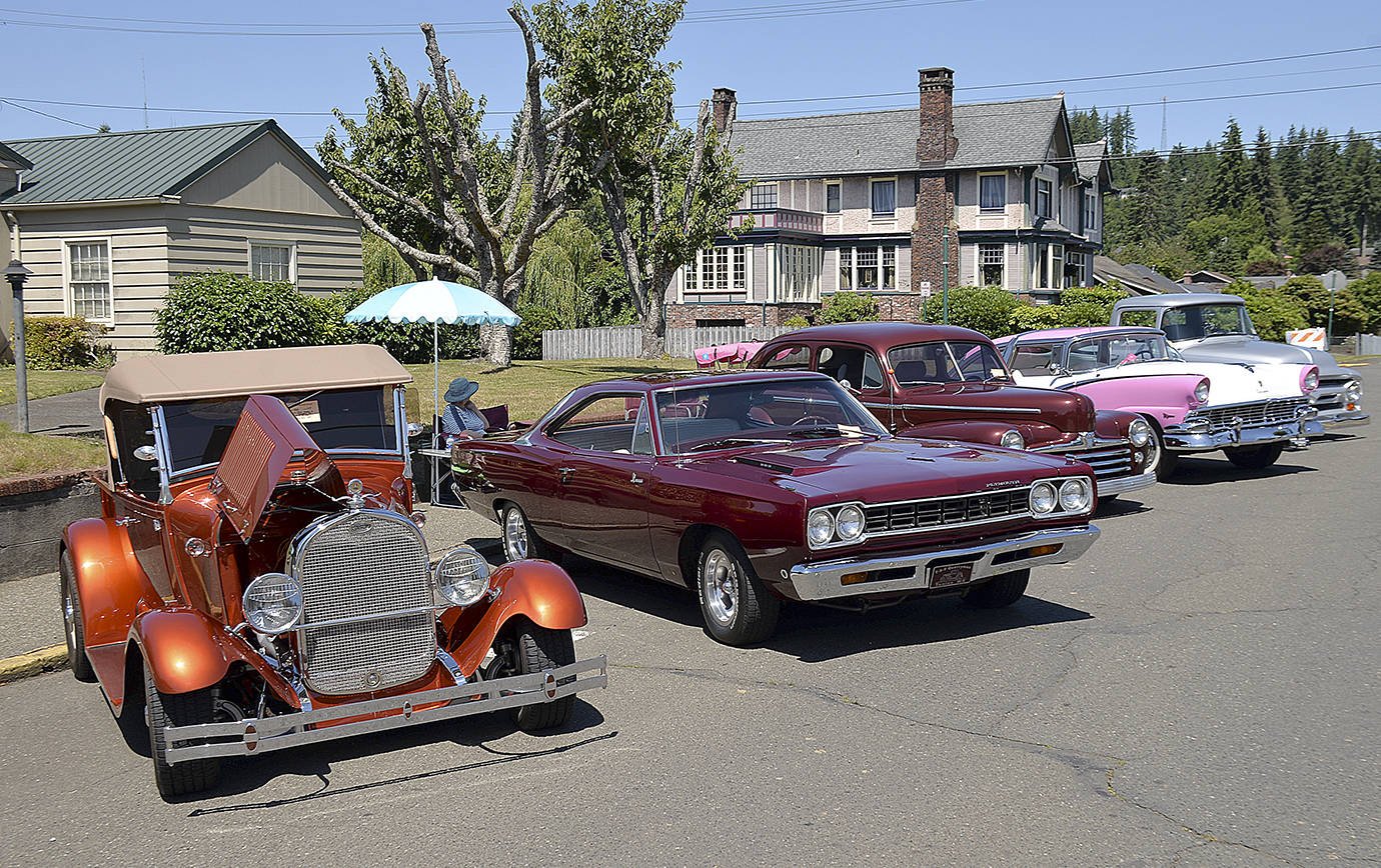 DAN HAMMOCK | GRAYS HARBOR NEWS GROUP There were 248 entries in the 2019 Historic Montesano Car Show Saturday, including these parked along North Main Street across from City Hall.
