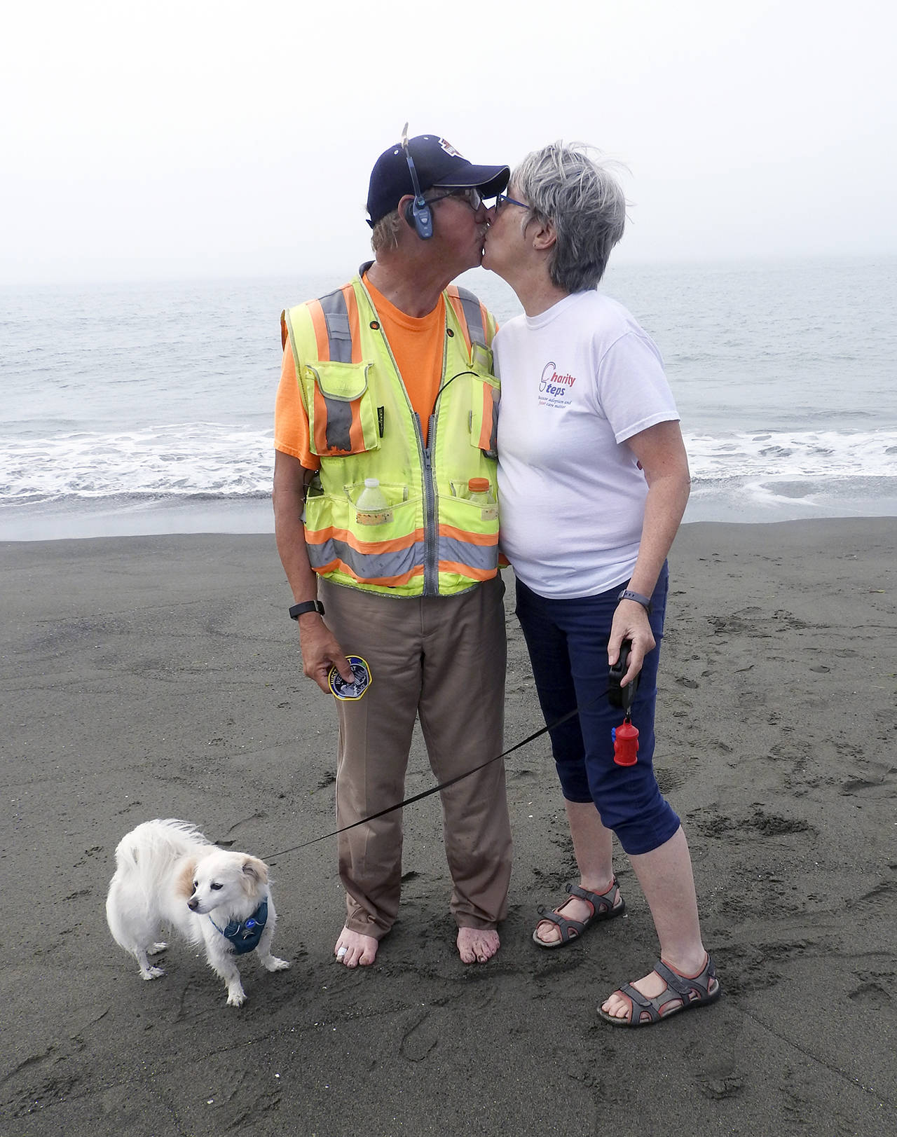 Kat Bryant | Grays Harbor News Group                                A kiss on the beach seals the deal: With their journey over, theyre on their way back to Kansas now.