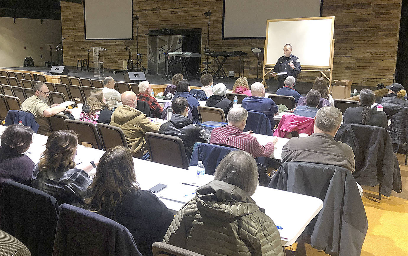 COURTESY PHOTO                                The Aberdeen, Hoquiam and Cosmopolis police departments are offering a free Citizens Academy to west county residents interested in learning more about the inner workings of the criminal justice system in Grays Harbor County. Here Aberdeen Police Chief Steve Shumate speaks to attendees at last years academy.