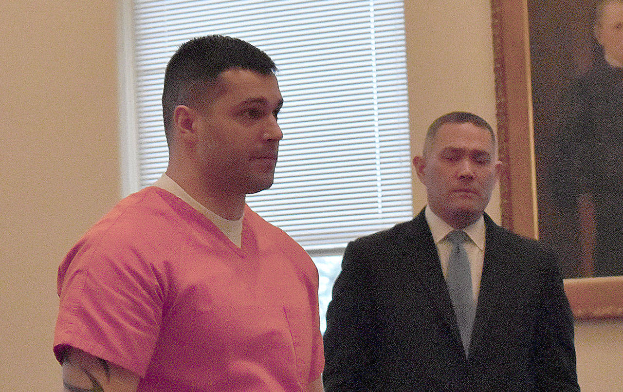 DAN HAMMOCK | GRAYS HARBOR NEWS GROUP                                Daniel Stephen Heyting speaks before Grays Harbor Superior Court Judge David L. Edwards at Heyting’s sentencing hearing Jan. 8. Heyting had pleaded guilty to the August 2018 second-degree murder of Andrew Detwiler, and was sentenced to 20 years.