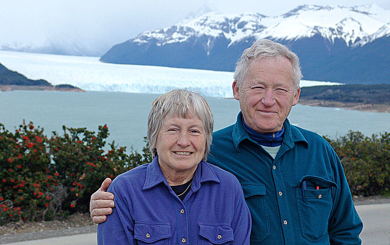 COURTESY PHOTO                                David and Ellen Foscue at the Perito Moreno Glacier in Argentina.