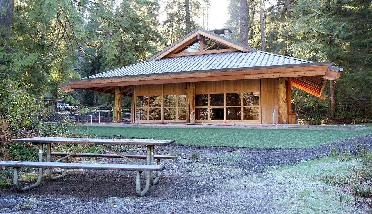 Michael Lang | Grays Harbor News Group                                A picnic bench sits Feb. 19 beside Lake Sylvia, just outside the new Legacy Pavilion at Lake Sylvia State Park in Montesano.