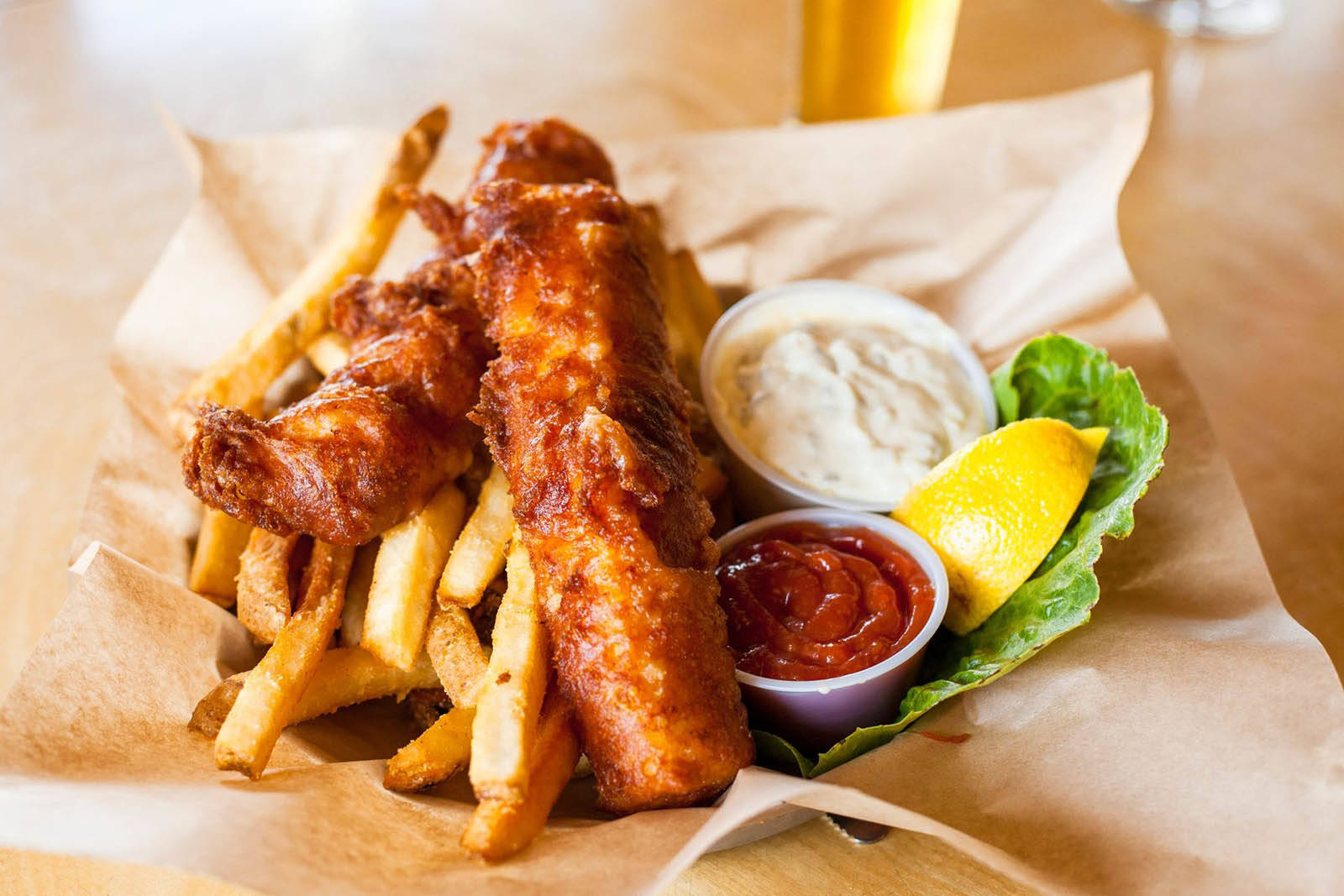 Bennett’s classic beer-battered cod.