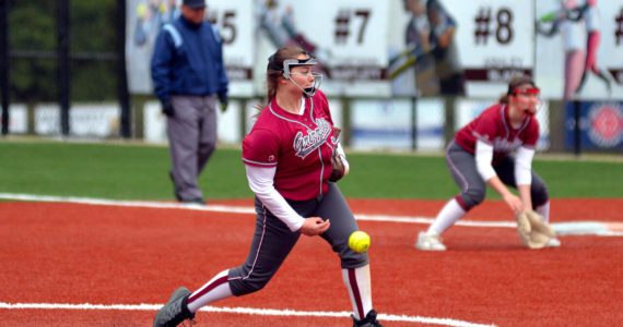 RYAN SPARKS | THE DAILY WORLD Hoquiam pitcher Carron Blood picked up the win after leading the Grizzlies to a 7-4 win over Montesano on Friday in Montesano. Blood allowed four earned runs and struck out five in the complete-game performance.
