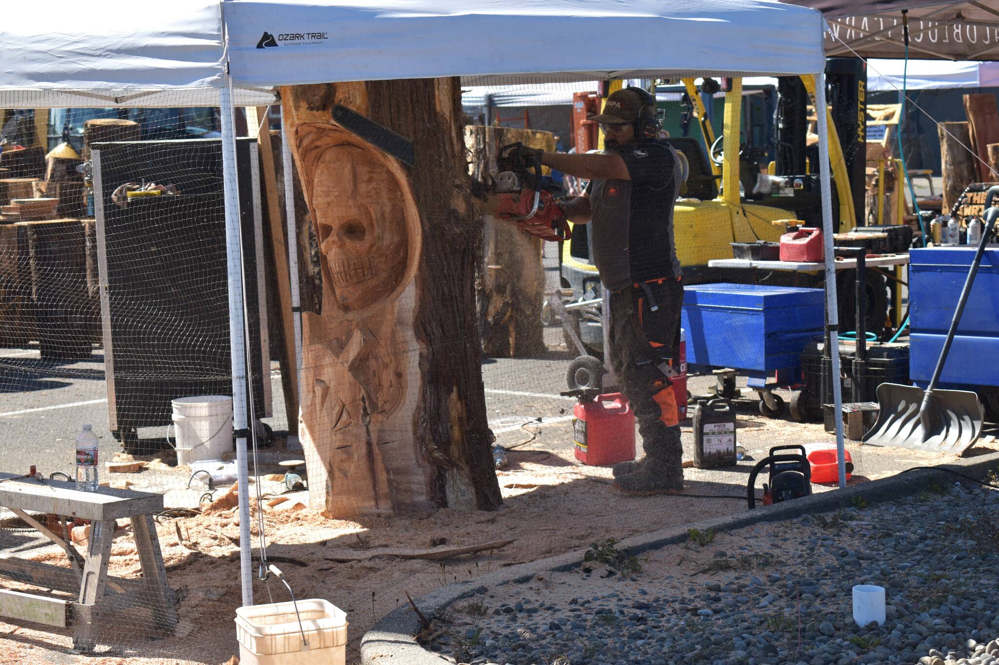 (Allen Leister | The Daily World)
                                The Sand & Sawdust Festival features carvings of all things imaginable from Bigfoot, bears, eagles, to the Grim Reaper. As long as it’s considered family-friendly, carvers have full control of the art they make.